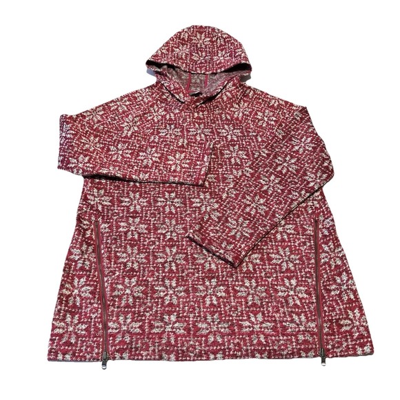 Talbots Tops - Talbots Womens Hoodie Large Magenta Hooded Fleece Sweatshirt Long Sleeve